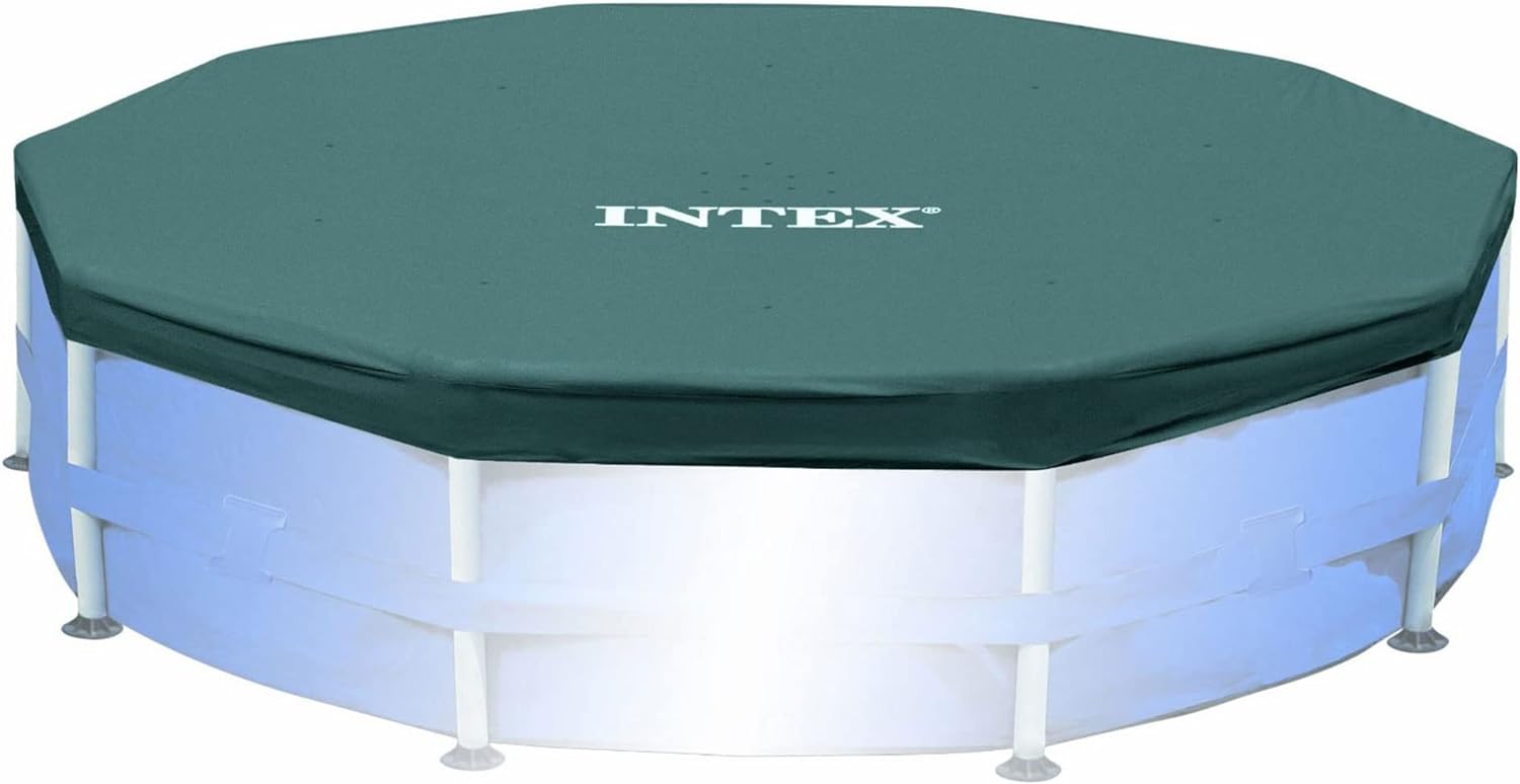 INTEX Pool Cover For 10ft Round Metal Frame Pools, Snug Fit